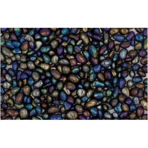 50 Lb 2 - 4 Mm Iridescent Jelly Bean Glass Beads Black