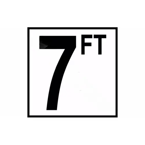6" X 6" White Tile With Black 5" Smooth "7ft" Depth Marker