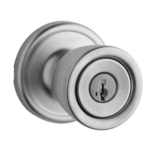 Kwikset Abbey Entry Door Lock SmartKey with 6AL Latch and RCS Strike Satin Chrome Finish