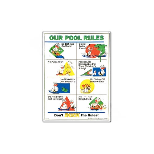 Poolmaster 41339 18" X 24" Don't Duck The Rules Pool Sign