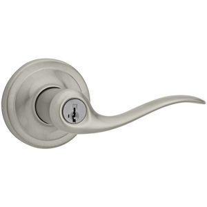 Tustin Vestibule Door Lock SmartKey with 6AL Latch and RCS Strike Satin Nickel Finish