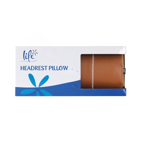 LIFE ESSENTIALS LSP402 11.22" X 3.3" Tan Headrest Pillow With White Stitching