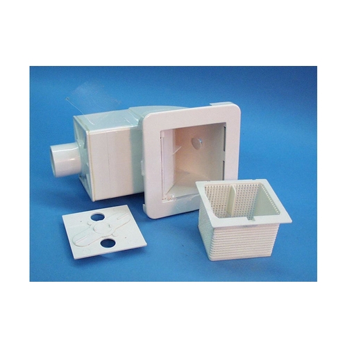 Front Access Square Spa Skimmer 1.5" S X 2" Spigot Flow Control With Trim Plate
