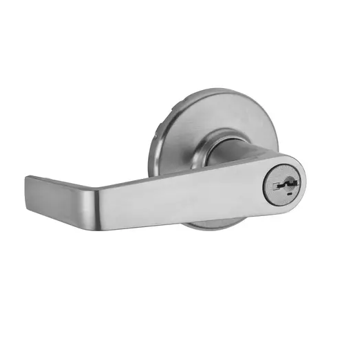 Kingston Light Commercial Vestibule Door Lock SmartKey with RCAL Latch and RCS Strike Satin Chrome Finish