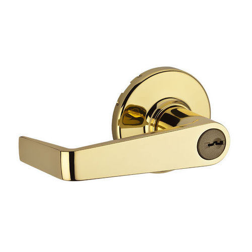 Kingston Light Commercial Storeroom Lock with RCAL Latch and RCS Strike Bright Brass Finish
