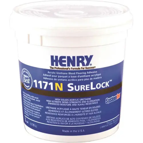 HENRY 12235-XCP4 SureLock Flooring Adhesive, Paste, Mild Solvent, Yellowish Beige, 1 gal Tub - pack of 4