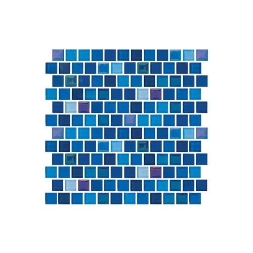 1" X 1" Jules Glass Tile Bright Cobalt Blue Blend