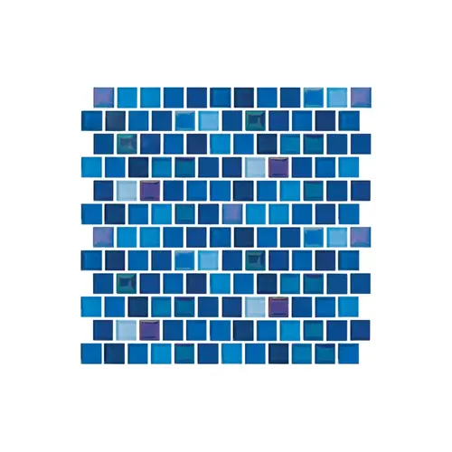 1" X 1" Jules Glass Tile Bright Cobalt Blue Blend