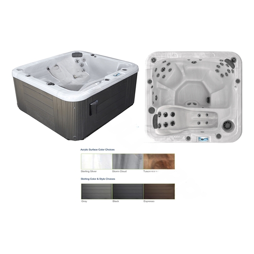 Sl635l Hot Tub Storm Cloud Int/black Ext W/ Circ Pump/stereo