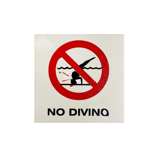 6x6 No Diving Symbol Non-skid Bw Depth Marker