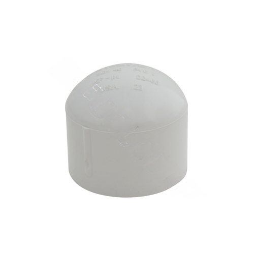 Pipe Cap, 1-1/2 in, Slip, PVC, White, SCH 40 Schedule, 330 psi Pressure