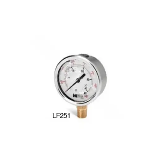 WEISS INSTRUMENTS LF251-V60-4L 2.5" 30"-0-60psi .25" Btm Compound Gauge