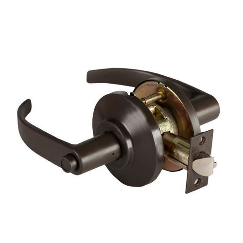 7K Series 2-3/4" Backset Privacy 14 Lever and D Rose ANSI Strike Oil Rubbed Bronze Finish