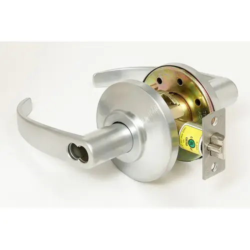 7K Series 2-3/4" Backset 7 Pin Entry 14 Lever and D Rose ANSI Strike Less Core Satin Chrome Finish