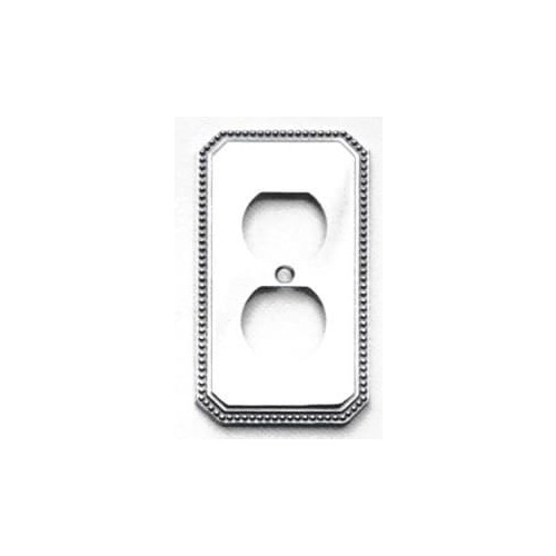 Omnia 8004/R.26 Single Outlet Receptacle Beaded Switchplate Bright Chrome Finish
