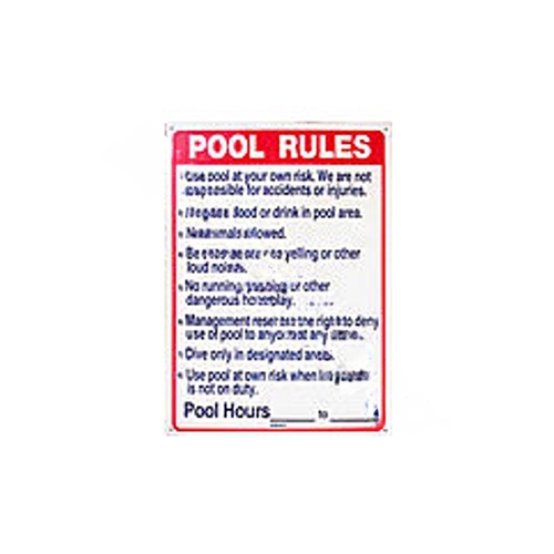 Nassco SW-2 18"x24" Pool Rules Sign