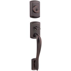 Avalon Double Cylinder Exterior Handleset SmartKey with RCAL Latch and RCS Strike Venetian Bronze Finish