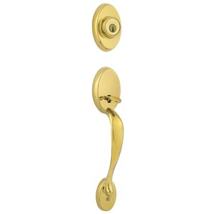 Chelsea Double Cylinder Exterior Handleset with RCAL Latch and RCS Strike Lifetime Brass Finish