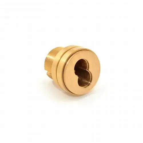 Small Format Interchangeable Core Mortise Cylinder with Standard Cam, Compression Ring, and 1/4" Blocking Ring Satin Bronze Finish