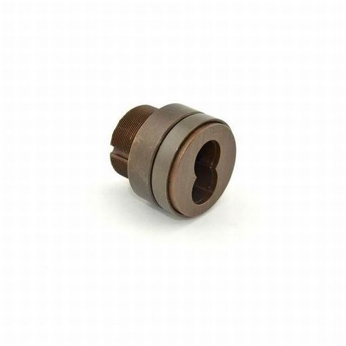 Small Format Interchangeable Core Mortise Cylinder with Adams Rite Cam, Compression Ring, and 7/16" Blocking Ring Oil Rubbed Bronze Finish