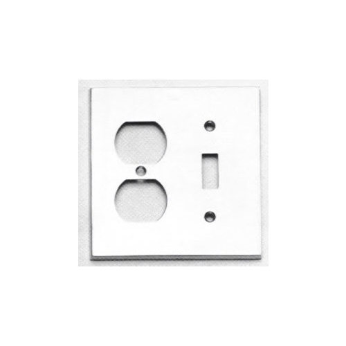 Omnia 8012/C.26 Single Toggle and Outlet Receptacle Modern Switchplate Bright Chrome Finish