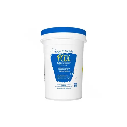 Pool Logic C002381-PL50 72235079 24/plt 50# 3" Tabs (uw) White