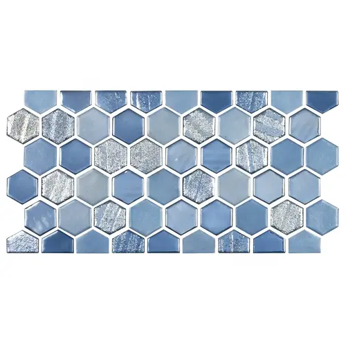 Vidrepur of America SGA-COBALTO BDR HEX Sea Glass Cobalto Blend Border