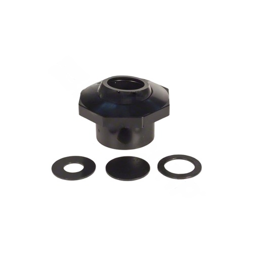 Pentait Economy Insider Wall Fittings, 1-1/2" Slip Inlet with Snap-in 1/2", 3/4", 1" and Pressure Test Disks, Black