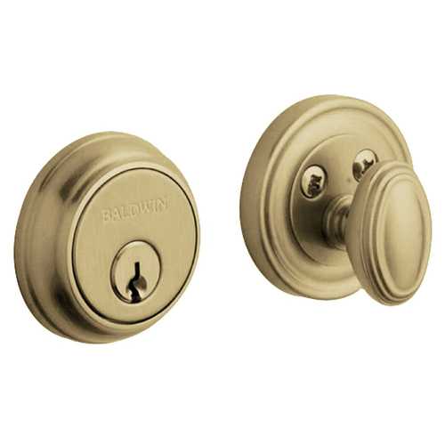 Traditional 1-5/8" Single Cylinder Deadbolt Vintage Brass Finish