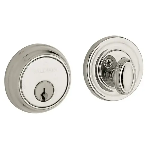 Traditional 1-5/8" Single Cylinder Deadbolt Lifetime Bright Nickel Finish