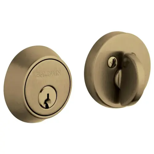 Contemporary 1-5/8" Single Cylinder Deadbolt Antique Brass Finish