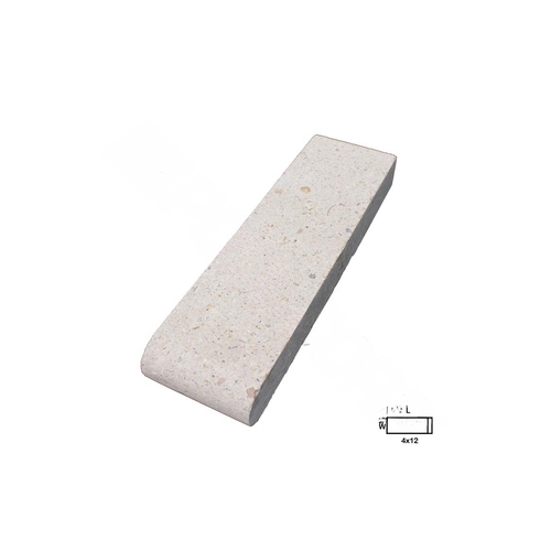 4" X 12" Ivory Shellock Single Sided Bullnose Coping