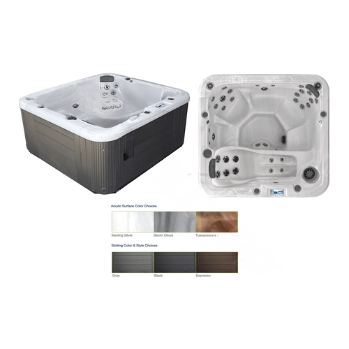 Garden Leisure Spas GL635L-17-S Gl635l Hot Tub Sterling Silver Int/black Ext W/ Stereo