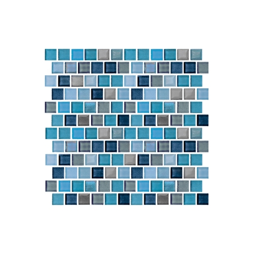 NPT 9730-5AT 1" X 1" Jules Glass Tile Rustic Blue Blend