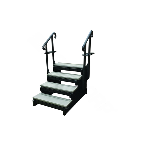 Confer Plastics SSS36-4-P-B 36" Portabello 4-tread Spa Step W/ Blk Frame