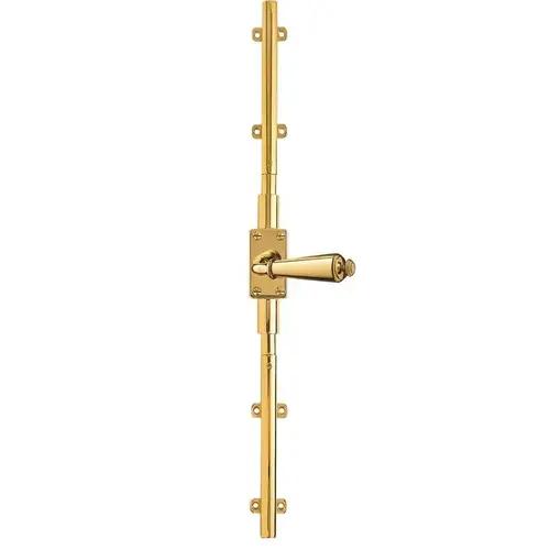 Left Hand 7' Cremone Bolt Less Knob Unlacquered Brass Finish