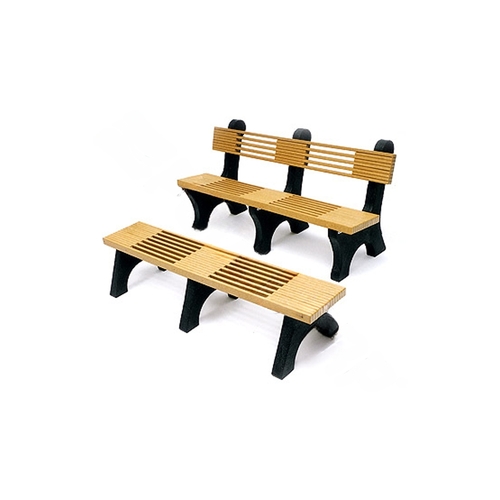 6' Flat Plastic Park Place Bench Without Back