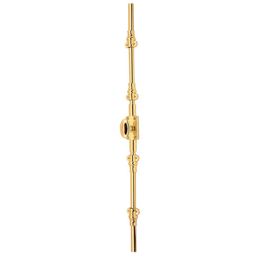 Left Hand 7' Ornamental Cremone Bolt Less Knob Lifetime Brass Finish