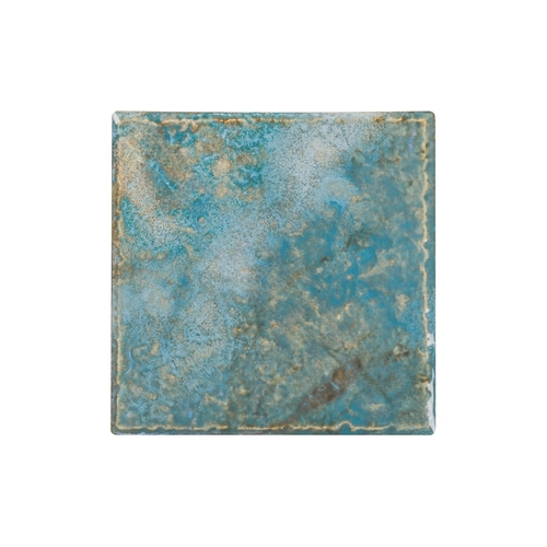 6" X 6" Baroque Stone Glossy Tile Turquoise