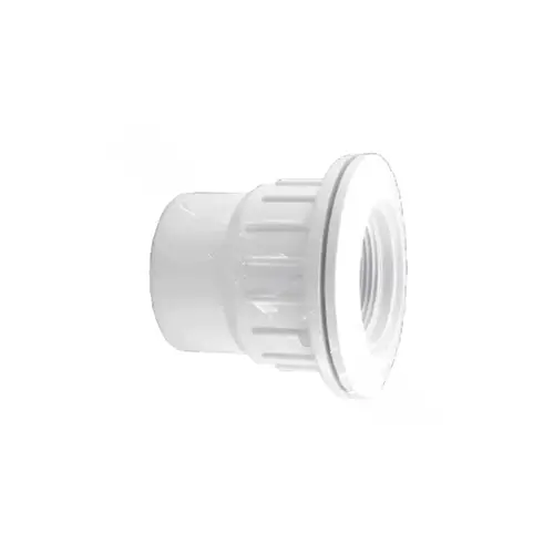 1-1/2" Socket X 2" Spigot White Fiberglass Pool Wall Fitting With Nut And Gasket