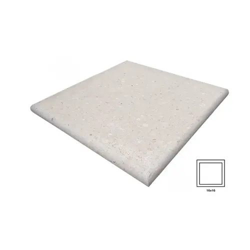 Artistic Pavers 4SBCSLI16 16" X 16" Ivory Shellock Four Sided Bullnose Coping