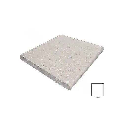 Artistic Pavers 1SBCSLI12 12" X 12" Ivory Shellock Single Sided Bullnose Coping