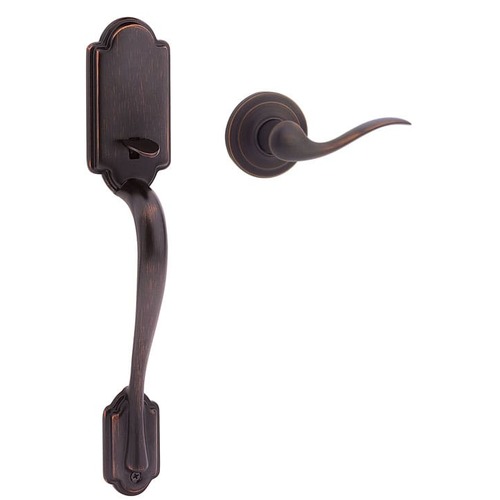 Left Hand Passage Arlington Handleset with Interior Left Hand Tustin Trim, No Deadbolt with RCAL Latch and RCS Strike Venetian Bronze Finish