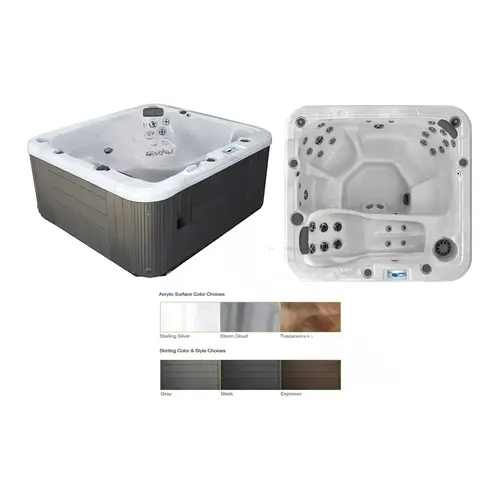 Sl635l Hot Tub Sterling Silver Int/black Ext W/ Stereo