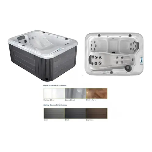 Gl525l Hot Tub Sterling Silver Int/black Ext