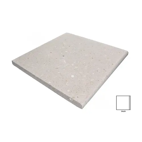 24" X 24" Ivory Shellock Single Sided Bullnose Coping