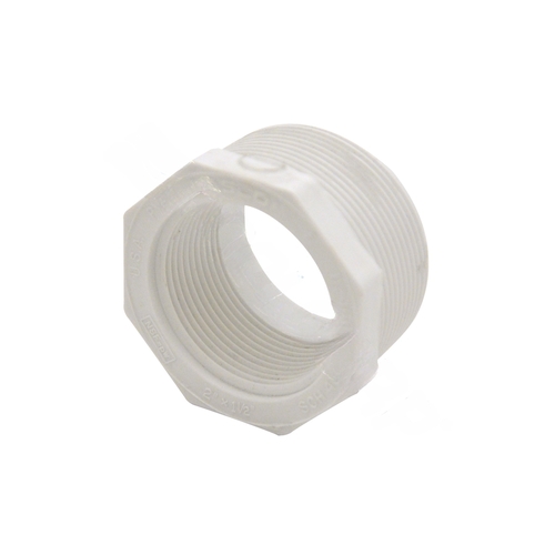 2" X 1.5" Mpt X Fpt Sch40 Pvc Threaded Reducer Bushing White