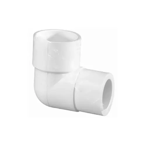 1.5" X 1" Slip X Slip 90 Degree Sch40 Reducing Elbow White