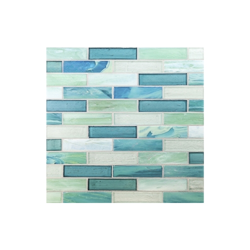 San-aqua 1x4 0.85sf/sht Santorini Cerulean Aqua 1x4gls