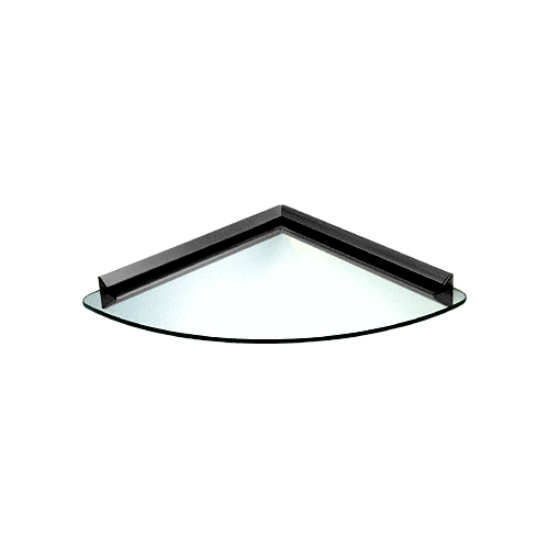 12" X 12" KV Clear Glass Corner Shelf Kit With Black Bracket
